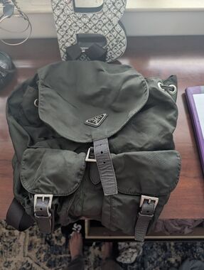 Prada Green Nylon Backpack